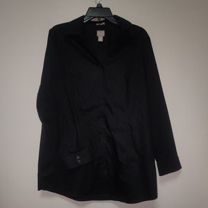 Chico's Wrinkle Resistant Black Button Down Shirt 2